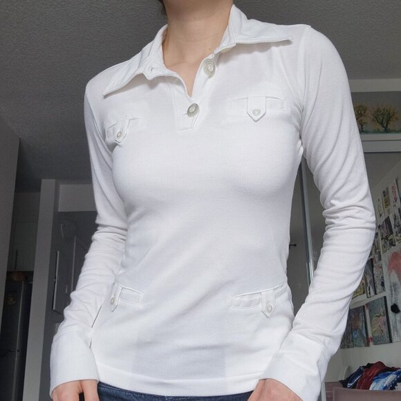Vintage Y2K Oakley white long-sleeved top with pockets ✦ Extra-Small ✦ - Picture 1 of 16